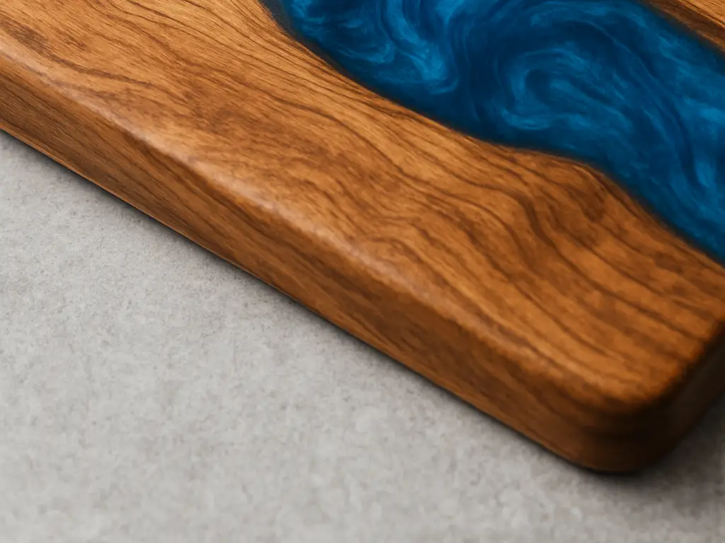 Planche à découper en bois et résine époxy